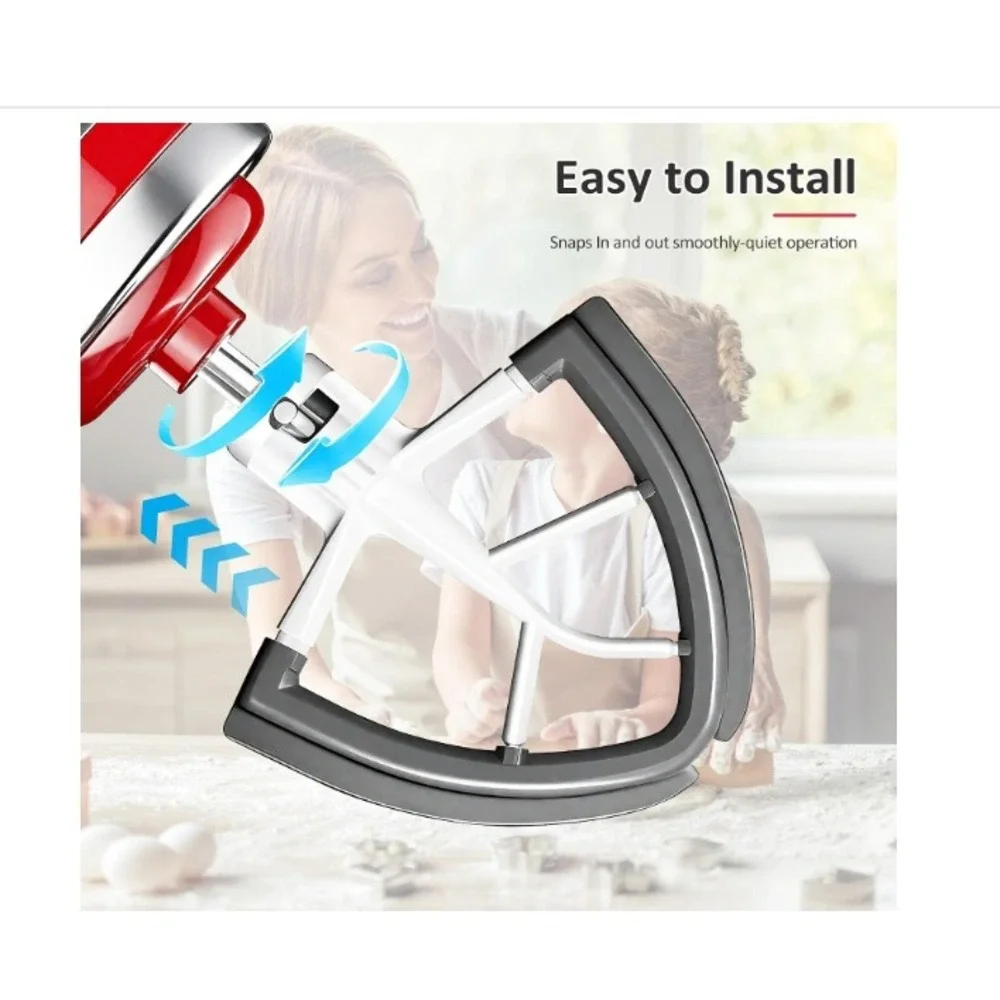 Flex Edge Beater for 4.5-5 Qt Tilt-Head Mixer White Grey NEW Bowl Scraper